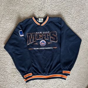 Unisex Oversized New York Mets Embroidered Crewneck